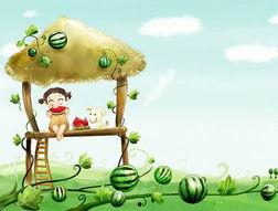 娱乐吃瓜背景图图片可爱